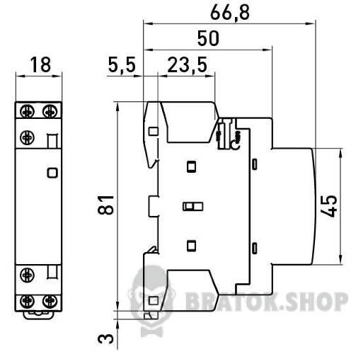 Модульний контактор e.mc.pro.2.25.1NO+1NC, 2р, 25А, 1NO+1NC, 220В у Сумах