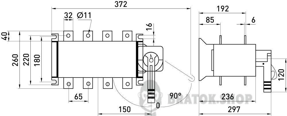Переключатель нагрузки e.industrial.lbs.1-0-2.3.630, 3P, 630А i089010 в Киеве