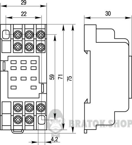 Роз'єм модульний e.control.p53s для проміжного реле 5А на 3 групи контактів i.pif.11a у Києві