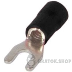 Ізольований наконечник вилковий e.terminal.stand.sv.5,5.8.black 4-6 кв.мм, чорний, 100шт
