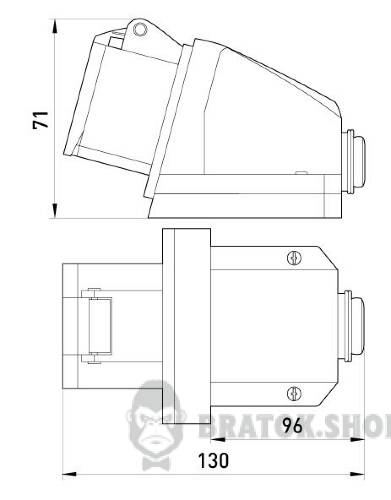 Силова розетка стаціонарна e.socket.pro.5.16, 5п., 380В, 16А (115) p012007 у Києві