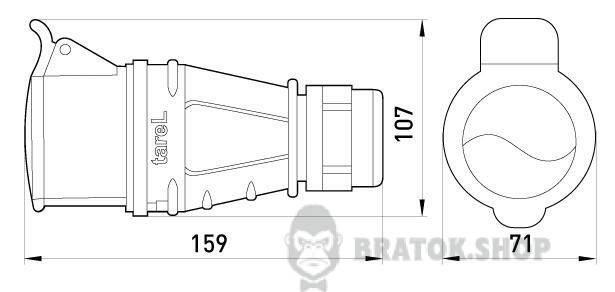 Силовая розетка переносная 3Р+N+Z, 400В, 32А, IP44 безвинтовая 137S в Киеве