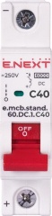 Модульний автоматичний вимикач e.mcb.stand.60.DC.1.C40, 1р, 40А, C, 6кА, DC
