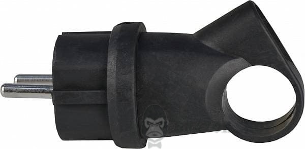Вилка каучуковая угловая Schuko 16A 220V 2P+PE с кольцом АСКО-Укрем A0250010016 черный