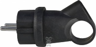 Вилка каучуковая угловая Schuko 16A 220V 2P+PE с кольцом АСКО-Укрем A0250010016 черный