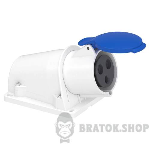 Розетка-гнездо силовая стационарная Mureva 32A/3 200-250V 2P+PE синий Scheider Electric PratiKa PKF32W423 в Киеве