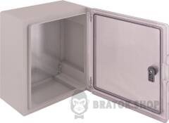 Корпус удароміцний з АБС-пластика e.plbox.300.350.165.tr, 300х350х165мм, IP65 з прозорими дверцятами
