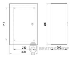 Бокс монтажный навесной БМ-43+П (300х400х200) IP54