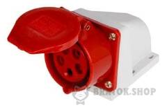 Силова розетка стаціонарна e.socket.pro.5.32, 5п., 380В, 32А (125)