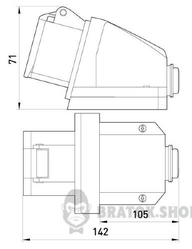 Силова розетка стаціонарна e.socket.pro.5.32, 5п., 380В, 32А (125) p012008 у Києві