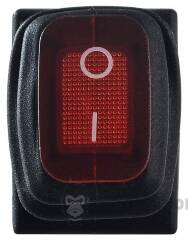 KCD1-2-101NW R/B 220V Перемикач 1 клав. вологозах. червоний з підсвічуванням