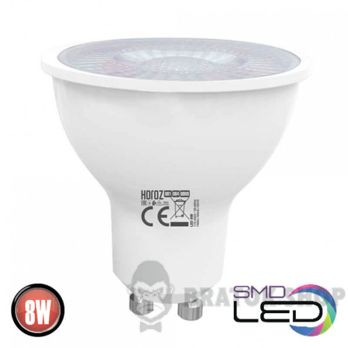 Лампа светодиодная LED GU10 MR16 8W 4200K Horoz Electric CONVEX (001-064-0008-030) в Сумах