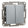 Вимикач двоклавішний прохідний Schneider Electric Asfora сталь EPH0600162