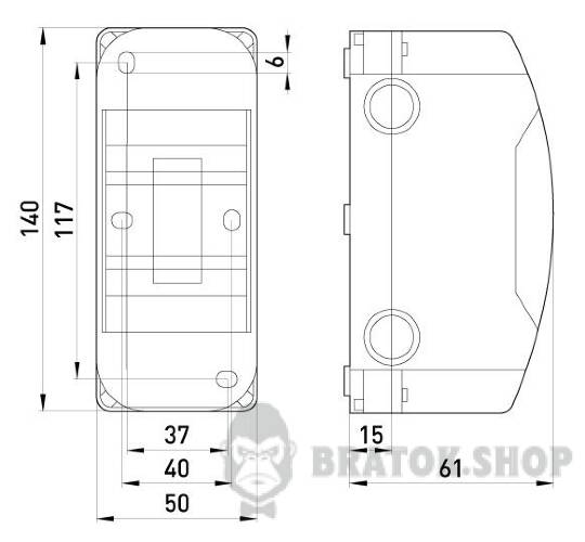 Корпус пластиковый, навесной (NT) 3-модульный, однорядный, без дверцы, IP 30 6670-103 в Киеве