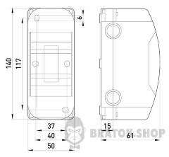 Корпус пластиковый, навесной (NT) 3-модульный, однорядный, без дверцы, IP 30