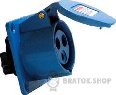 Силова розетка, що вбудовується e.socket.pro.5.32.wall, 5п., 380В, 32А (425)