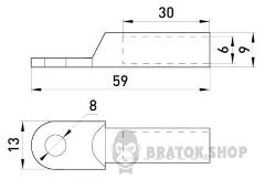 Мідний кабельний наконечник e.end.stand.dt.b10