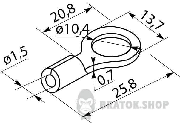 Наконечник под кольцевой болт с изоляцией 1.5 мм АСКО-Укрем RV-1,25-10 A0060030004 в Киеве