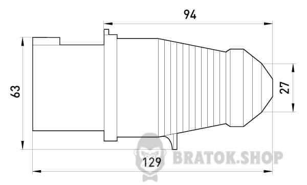 Вилка силовая переносная 16A/5 380V 3P+N+PE (015) E.NEXT e.plug.pro.5.16 p011007 красный