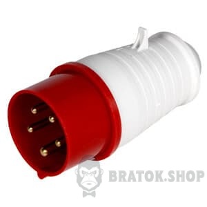 Вилка силовая переносная 16A/5 380V 3P+N+PE (015) E.NEXT e.plug.pro.5.16 p011007 красный