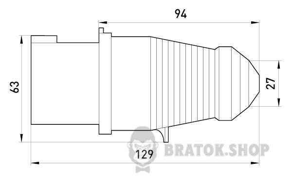 Вилка силова переносна 16A/5 380V 3P+N+PE (015) E.NEXT e.plug.pro.5.16 p011007 червоний p011007