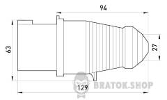Вилка силова переносна 16A/5 380V 3P+N+PE (015) E.NEXT e.plug.pro.5.16 p011007 червоний