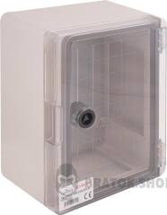 Корпус удароміцний з АБС-пластика e.plbox.180.240.130.tr, 180х240х130мм, IP65 з прозорими дверцятами