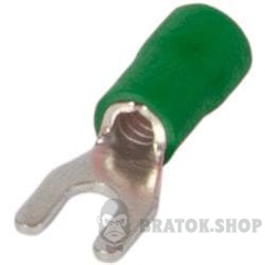 Ізольований наконечник вилковий e.terminal.stand.sv.5,5.8.green 4-6 кв.мм, зелений, 100шт