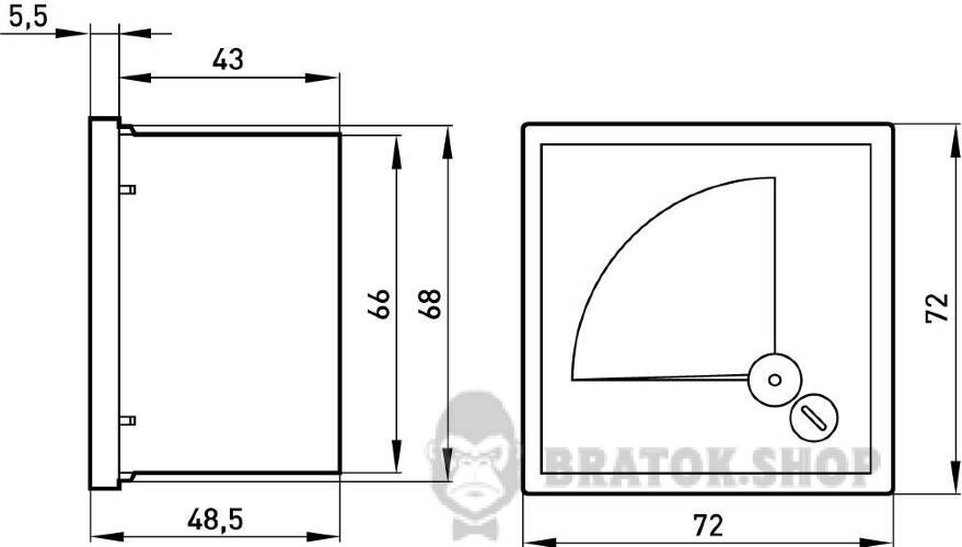 Амперметр щитовий e.meter72.a100.dir АС 100A пряме вмикання 72х72мм s066002 у Києві