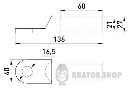 Мідний кабельний наконечник e.end.stand.dt.240
