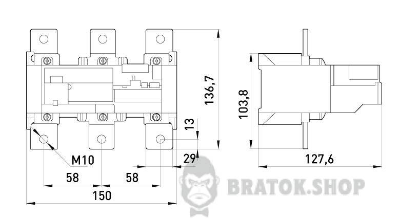 Теплове реле e.industrial.ukh.630.380.630, номін. струм 630А, діап. регул. 380-630 А i0110019 у Києві