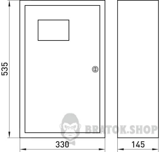 Корпус e.mbox.stand.n.f3.36.z металлический, под 3-ф. счетчик, 36 мод., навесной, с замком s0100031 в Киеве