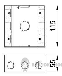 Коробка распределительная металлическая без крышки e.industrial.pipe.db.thread.4.1/2&quot; с 4 резьбовыми вводами 1/2&quot; i0530003 в Киеве