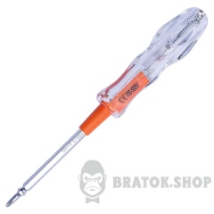 Індикатор-викрутка e.tool.test07 190х4,5хph1 прямий+хрестовий АС100-500В
