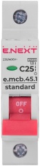 Модульний автоматичний вимикач e.mcb.stand.45.1.C25, 1р, 25А, C, 4,5 кА