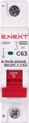 Модульний автоматичний вимикач e.mcb.stand.60.DC.1.C63, 1р, 63А, C, 6кА, DC