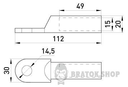 Мідний кабельний наконечник e.end.stand.dt.120