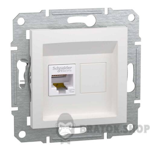Розетка компьютерная RJ45 UTP 5E одинарная Schneider Electric Asfora белый EPH4370121