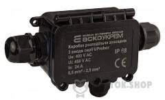 Коробка розподільча захищена, 3 вводи, IP68 серії UProbox
