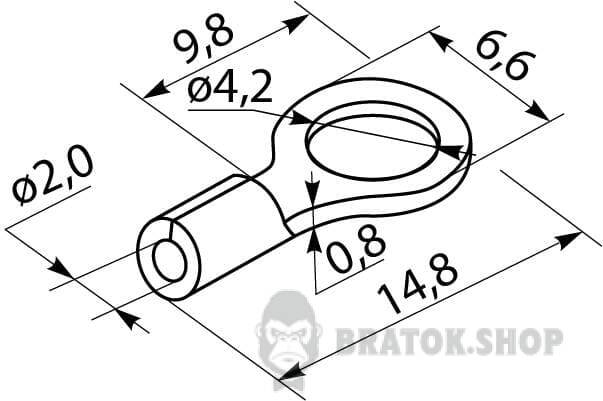Наконечник под кольцевой болт с изоляцией 2.5 мм АСКО-Укрем RV-2-4 A0060030005 в Киеве