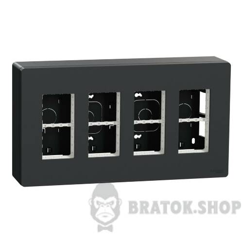 Блок unica system+ відкрита вставка 4х2 антрацит NU124454