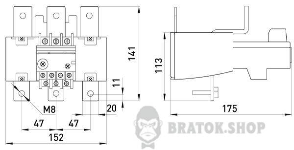 Теплове реле e.industrial.ukh.220.160.240, номін. струм 220А, діап. регул. 160-240 А i0110021 у Києві