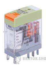 Реле проміжне e.relay.pro.8.2.24DC, 8А, 2 групи контактів, котушка 24В DC