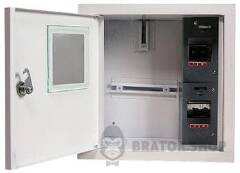 Корпус e.mbox.stand.w.f1.04.ze металлический, под 1-ф. электронный счетчик, 4 встраиваемая мод. с замком