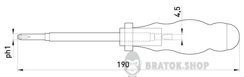 Индикатор-отвертка e.tool.test06 155х3хph0 прямой+крестовый АС100-500В t001106 в Киеве