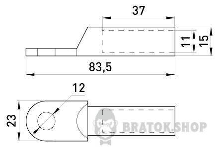 Мідний кабельний наконечник e.end.stand.dt.b70 в Сумах