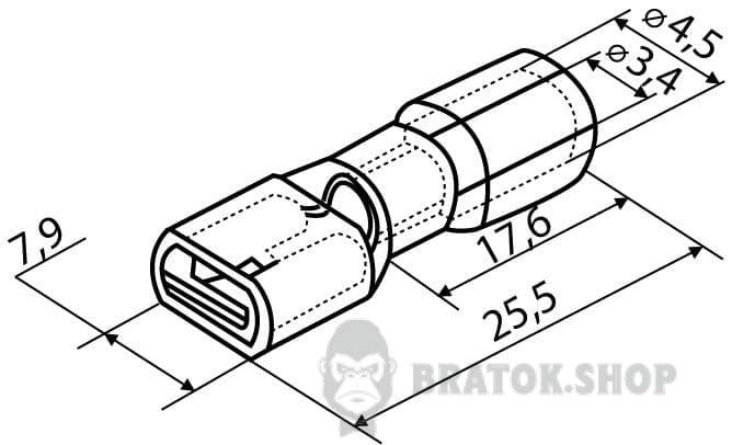 Наконечник коннектор мама с изоляцией 6 мм АСКО-Укрем FDFD 5.5-250 A0060150005