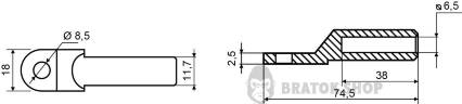 Наконечник под кольцевой болт без изоляции 25 мм АСКО-Укрем DTL-25 A0060100003 в Киеве
