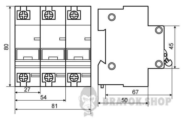 Автоматический выключатель 1p 80A D 6kA АСКО-УКРЕМ ВА-2003 A0010030008