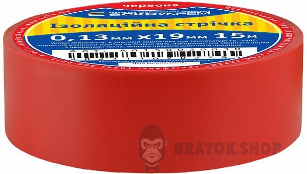 Изолента ПВХ 15м красная 0.13/19мм АСКО-УКРЕМ A0150020030 в Сумах